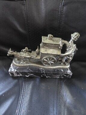 Vintage Organ Grinder Monkeys Italy (8 Inch Long 6 High) Pewter Finish?